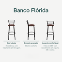 Ver imagem 3 de Kit 3 Banquetas para Balcão Bancada Cozinha Bistrô Ilhas Gourmet Bares Banco Flórida Preta