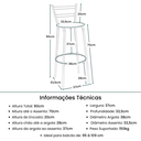 Ver imagem 2 de Kit 3 Banquetas para Balcão Bancada Cozinha Bistrô Ilhas Gourmet Bares Banco Flórida Preta