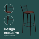 Ver imagem 4 de Kit 3 Banquetas para Balcão Bancada Cozinha Bistrô Ilhas Gourmet Bares Banco Flórida Preta