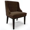 Ver imagem 3 de Kit 10 Cadeiras Estofadas Para Sala De Jantar Base Fixa De Madeira Preto Lia Suede Marrom - Ibiza