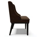 Ver imagem 6 de Kit 10 Cadeiras Estofadas Para Sala De Jantar Base Fixa De Madeira Preto Lia Suede Marrom - Ibiza