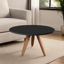 Ver imagem 1 de Mesa de Centro Redonda para Sala Pé de Madeira Retrô Camila B04 - D’Rossi