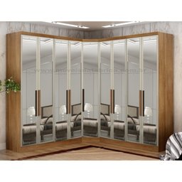 Modulado Espelhado 100% Mdf 9 Portas 12 Prateleiras - Linea-cumaru - Móveis Novo Horizonte - 1