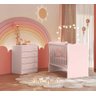 Jogo de Quarto Infantil Lua Encantada Berço e Cômoda Rosa - 1
