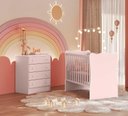 Ver imagem 1 de Jogo de Quarto Infantil Lua Encantada Berço e Cômoda Rosa