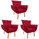 Ver imagem 1 de Kit 3 Poltronas Opala GatMagazine-Suede Marsala