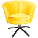 Ver imagem 2 de Kit Duas Poltronas Giratórias Pétalas Sued Premium Amarelo