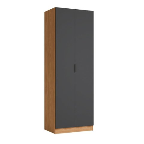 Guarda-Roupa Modulado 2 Portas 2 Gavetas 80cm x 52cm x 230cm Linha Liga Modulado Cinza Canela/Grafite