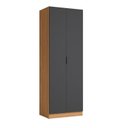 Ver imagem 1 de Guarda-Roupa Modulado 2 Portas 2 Gavetas 80cm x 52cm x 230cm Linha Liga Modulado Cinza Canela/Grafite