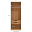 Ver imagem 2 de Guarda-Roupa Modulado 2 Portas 2 Gavetas 80cm x 52cm x 230cm Linha Liga Modulado Cinza Canela/Grafite