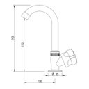 Ver mais imagens de Pia Lavatório Banheiro 4L + Torneira Branca + Sifão Universal Sanfonado + Engate + Veda Rosca