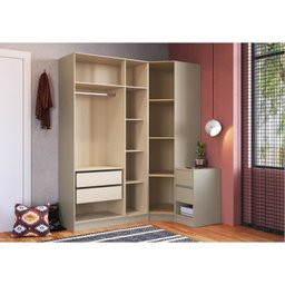 Guarda Roupa Modulado 3 Peças Wood Móveis Castro - 2 Guarda Roupa Modulado 3 Peças Wood Móveis Castro - 2