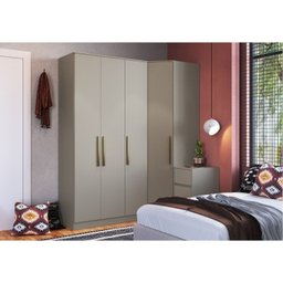 Guarda Roupa Modulado 3 Peças Wood Móveis Castro - 1 Guarda Roupa Modulado 3 Peças Wood Móveis Castro - 1