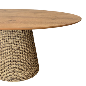 Mesa De Jantar Cone Oval 140x90 cm Tampo Antíqua Base Fibra Sintética Personal Decor Mesa de Jantar 