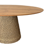 Mesa De Jantar Cone Oval 140x90 cm Tampo Antíqua Base Fibra Sintética Personal Decor Mesa de Jantar  - 1
