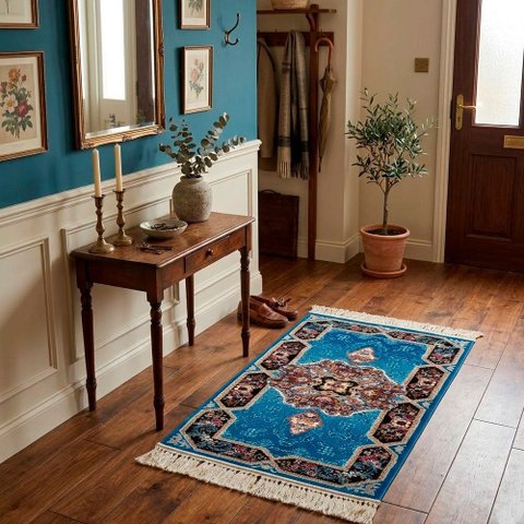 Tapete Persa Azul Claro Ideal para Quarto Sal e Hall 0,50x1,00cm