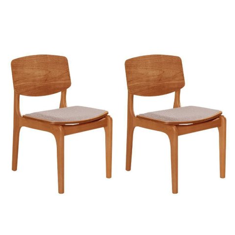 Conjunto com 2 Cadeiras Malta Gold Moderna Mobília Brisa/cinamomo Imbuia
