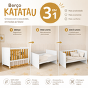 Ver imagem 3 de Berço Katatau 3 em 1 para Colchão 130x 70cm 100% MDF Branco Fosco/Savana