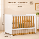 Ver imagem 2 de Berço Katatau 3 em 1 para Colchão 130x 70cm 100% MDF Branco Fosco/Savana