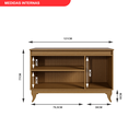 Ver imagem 3 de Buffet Aparador Madeira Maciça e Tela Tipo Rathan Sintética 3 Portas Deltran