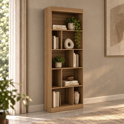 Estante de Livros 70CMX182CM 4 Prateleiras LV300 Mel