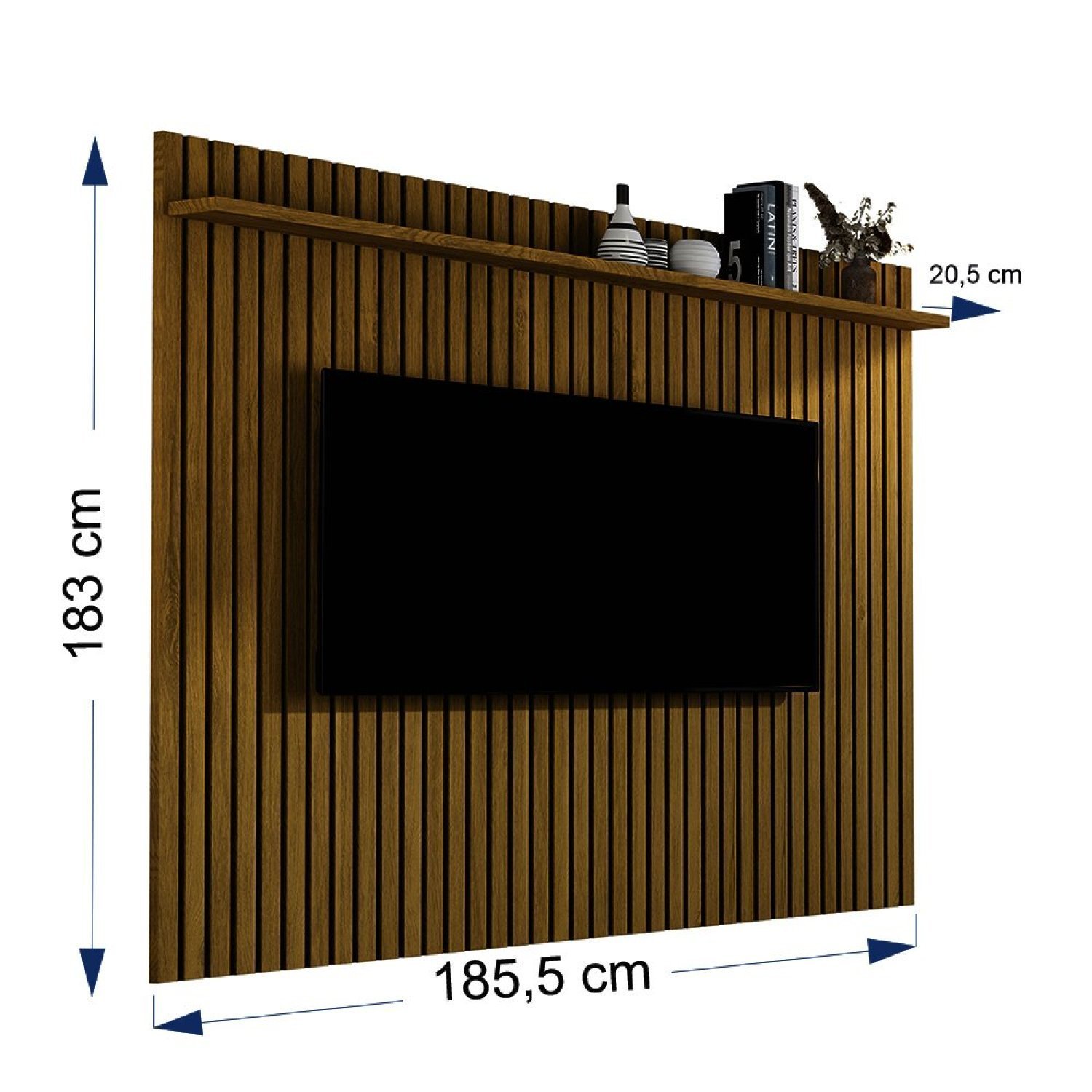 Painel Até 79 Polegadas Ripado Vênus com Prateleira - 3