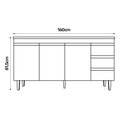Ver imagem 5 de Balcão Gabinete Cozinha Andréia 160cm Com Tampo 3 Portas Preto - Desk Design