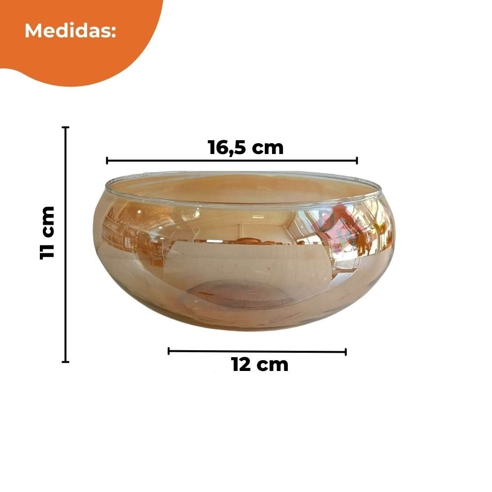 Vaso Aquario Dourado Ambar - Médio - 4