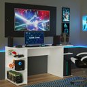 Ver imagem 1 de Mesa para Computador Gamer Madesa 9409 e Painel para Tv até 58 Polegadas - Branco/preto
