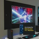 Ver imagem 5 de Mesa para Computador Gamer Madesa 9409 e Painel para Tv até 58 Polegadas - Branco/preto