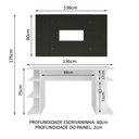 Ver imagem 3 de Mesa para Computador Gamer Madesa 9409 e Painel para Tv até 58 Polegadas - Branco/preto