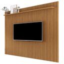 Ver imagem 3 de Painel Ripado para TV até 85 Polegadas MDF 230,5CMX183CM Versátil 1.8 Marrom