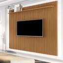 Ver imagem 2 de Painel Ripado para TV até 85 Polegadas MDF 230,5CMX183CM Versátil 1.8 Marrom