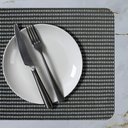 Ver imagem 1 de 6 Jogo Americano Pvc Preto Antiderrapante 29 X 44cm Id Decor