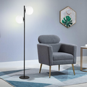 Ver imagem 3 de Luminária Piso Chão 162cm Jabuticaba 2 Globos Kjtd-710-preto + 2 Lâmpadas Led 12w Bivolt