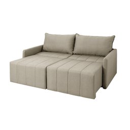 Sofá Cama Baraúna Retrátil e Reclinável 3 lugares 1,80m em Linho CabeCasa MadeiraMadeira - 6