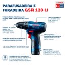 Ver imagem 3 de Parafusadeira Furadeira Bosch Gsr120-li 12v 1 Bat + Acess