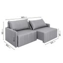 Ver imagem 3 de Sofá Cama Baraúna Retrátil e Reclinável 3 lugares 1,80m em Linho CabeCasa MadeiraOriginals