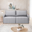 Ver imagem 1 de Sofá Cama Baraúna Retrátil e Reclinável 3 Lugares 1,80m em Linho CabeCasa MadeiraOriginals Cinza