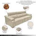 Ver imagem 3 de Sofá Elétrico Reclinável Sala de Estar Concepción U076 308cm Modulado Botão Touch Couro Bege Claro G