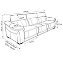 Ver imagem 4 de Sofá Elétrico Reclinável Sala de Estar Concepción U076 308cm Modulado Botão Touch Couro Bege Claro G
