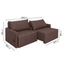 Ver imagem 3 de Sofá Cama Baraúna Retrátil e Reclinável 3 Lugares 1,80m em Linho Premium CabeCasa MadeiraOriginals