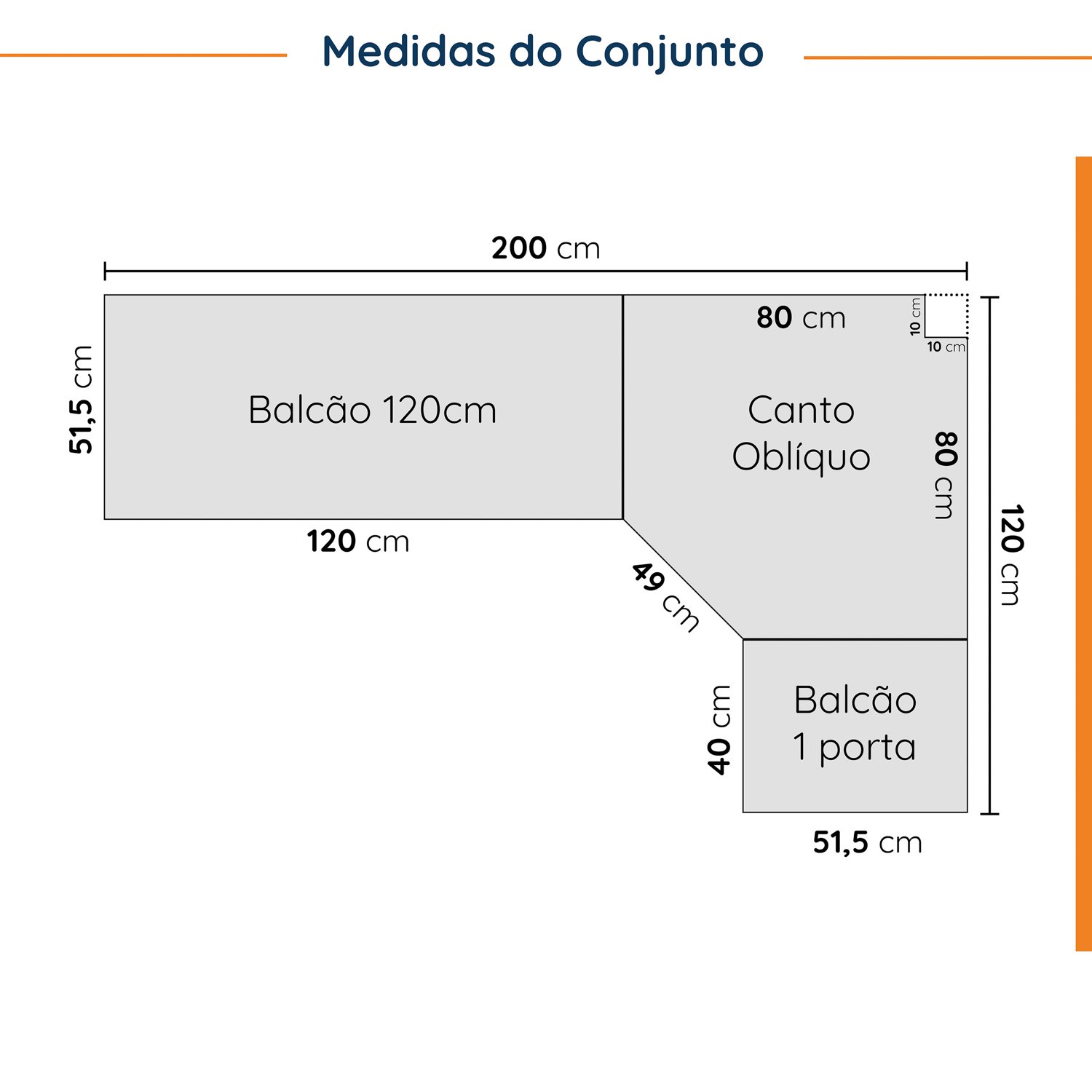 Cozinha Modulada 6 Peças sem Tampo 3 Aéreos 6 Portas e 3 Balcões Ipanema CabeCasa MadeiraMadeira - 4