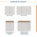 Ver imagem 5 de Cozinha Planejada 4 Peças com Tampo 2 Aéreos 5 Portas e 2 Balcões Ipanema CabeCasa MadeiraOriginals Branco