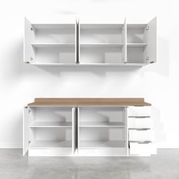 Cozinha Modulada 4 Peças com Tampo 2 Aéreos 5 Portas e 2 Balcões Ipanema CabeCasa MadeiraMadeira - 12