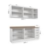 Cozinha Modulada 4 Peças com Tampo 2 Aéreos 5 Portas e 2 Balcões Ipanema CabeCasa MadeiraOriginals - 6