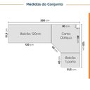 Ver imagem 3 de Cozinha Planejada 6 Peças sem Tampo 3 Aéreos 6 Portas e 3 Balcões Ipanema CabeCasa MadeiraOriginals Branco
