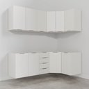 Ver imagem 2 de Cozinha Planejada 6 Peças sem Tampo 3 Aéreos 6 Portas e 3 Balcões Ipanema CabeCasa MadeiraOriginals Branco