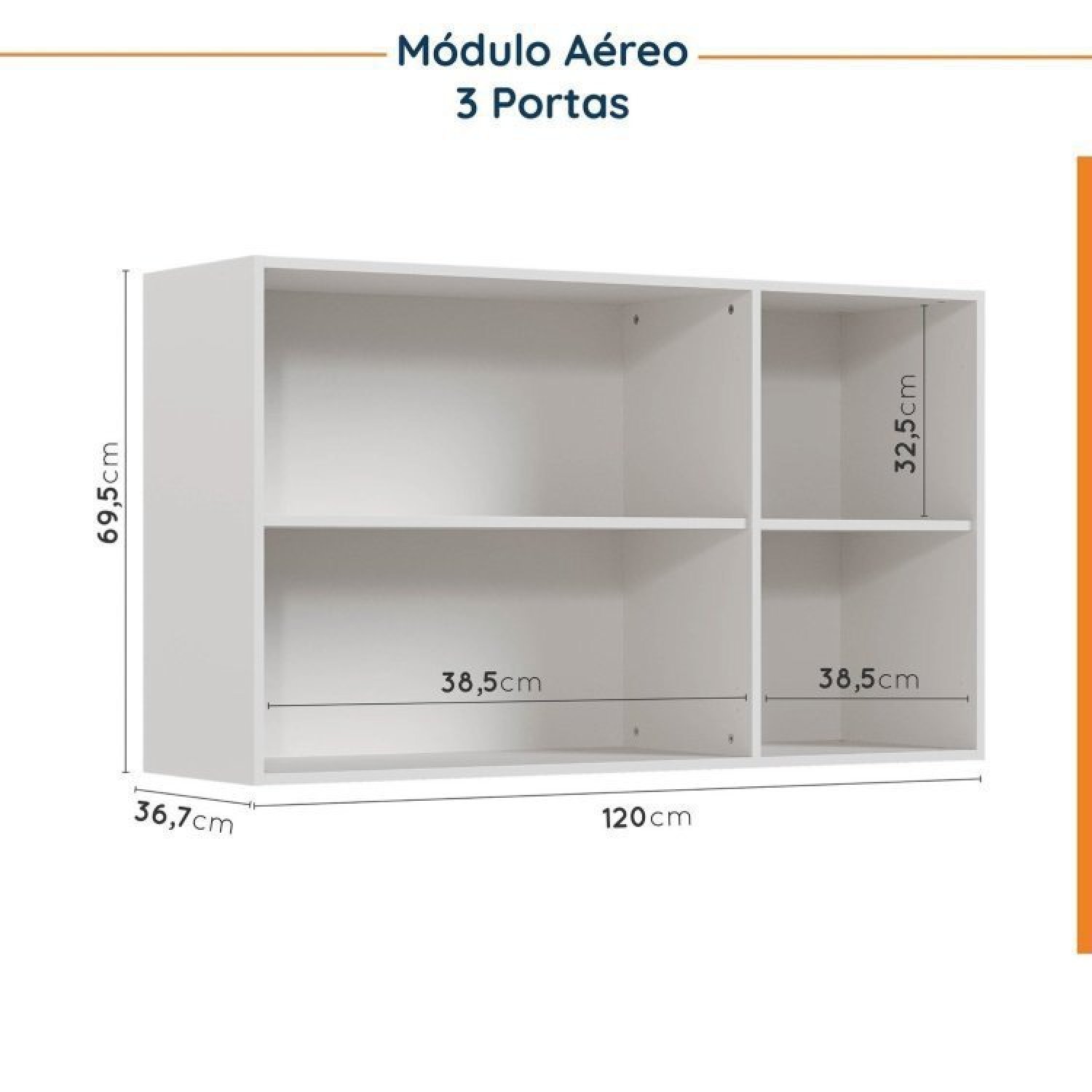 Cozinha Modulada 6 Peças sem Tampo 3 Aéreos 6 Portas e 3 Balcões Ipanema CabeCasa MadeiraMadeira - 11