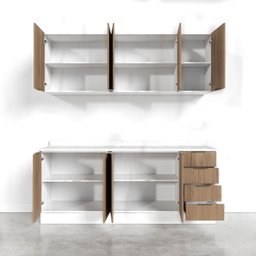Cozinha Modulada 4 Peças com Tampo 2 Aéreos 5 Portas e 2 Balcões Ipanema CabeCasa MadeiraMadeira - 12